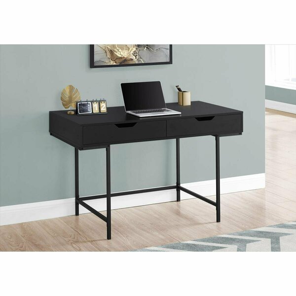 Daphnes Dinnette 48 in. Computer Desk Black & Black Metal DA3079075